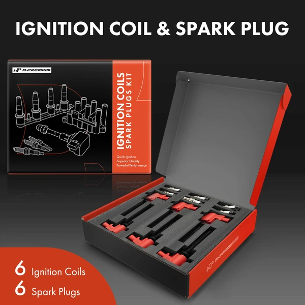Ignition Coil Pack Set of 12 Iridium Series, 4-Blade Terminal A-Premium APIC1538