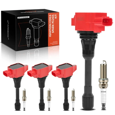4 Pcs Ignition Coils & 4 Pcs Double Iridium Spark Plug Kits