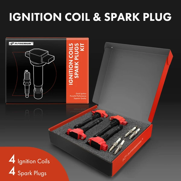 2013-2021 Nissan NV200 Ignition Coil and Spark Plug Kit Set of A Set of 8 Double Iridium Series, 3-Blade Terminal A-Premium APIC1114