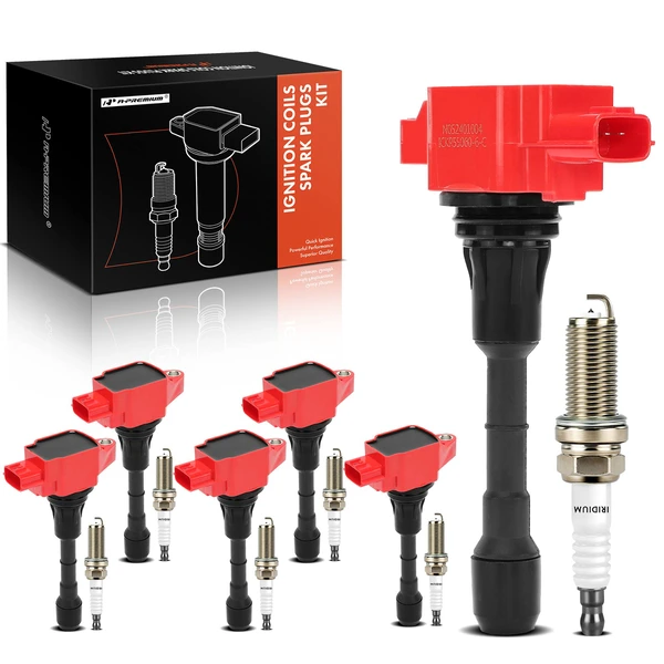 2011-2017 Nissan Quest Ignition Coil and Spark Plug Kit Set of A Set of 12 Iridium Series, 3-Blade Terminal A-Premium APIC1195