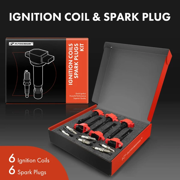 Ignition Coil and Spark Plug Kit Set of 12 Iridium Series, 3-Blade Terminal A-Premium APIC1195
