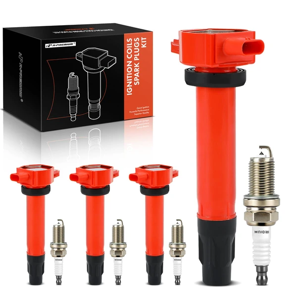 2008-2014 Dodge Avenger Ignition Coil and Spark Plug Kit Set of A Set of 8 Double Iridium Series, 3-Blade Terminal A-Premium APIC1196