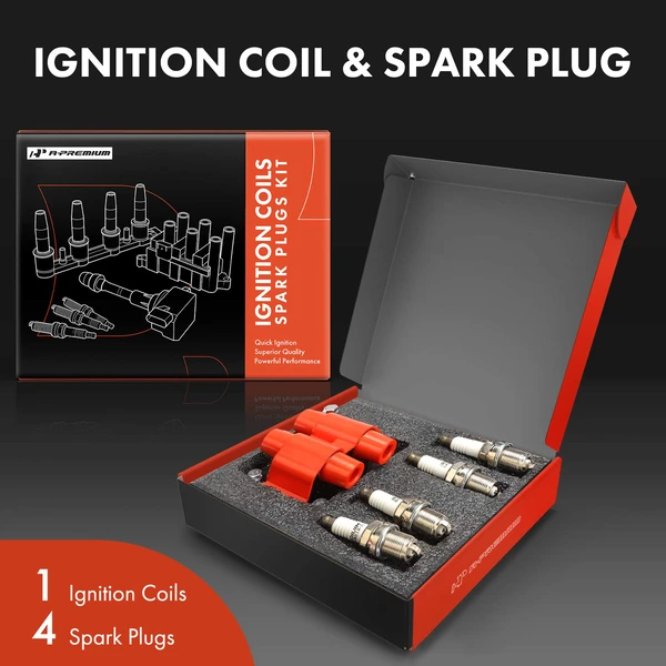 Ignition Coils & Spark Plugs Kits Set of A Set of 5 Iridium Series, 4-Blade Terminal A-Premium APIC1540