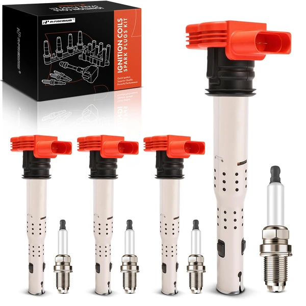 2006-2013 Audi A3 Ignition Coils & Spark Plugs Kits Set of A Set of 8 Iridium Series, 4-Blade Terminal A-Premium APIC1541