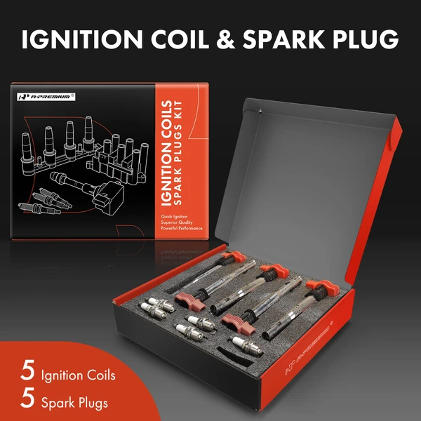Ignition Coils & Spark Plugs Kits Set of A Set of 10 Iridium Series, 4-Blade Terminal A-Premium APIC1542