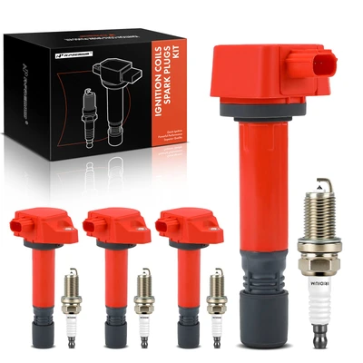4 Pcs Ignition Coils & 4 Pcs Double Iridium Spark Plug Kits