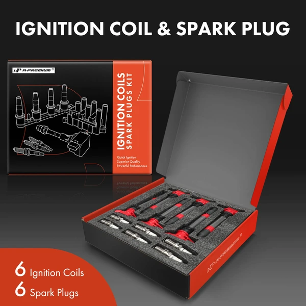 Ignition Coils & Spark Plugs Kits Set of 12 Iridium Series, 4-Blade Terminal A-Premium APIC1403