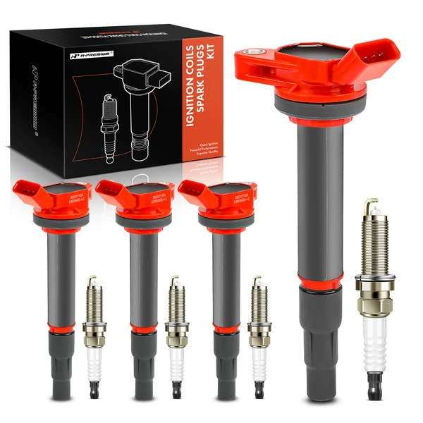 2009-2014 Toyota Matrix Ignition Coil and Spark Plug Kit Set of A Set of 4 Iridium & Platinum Series, 4-Blade Terminal A-Premium APIC1118