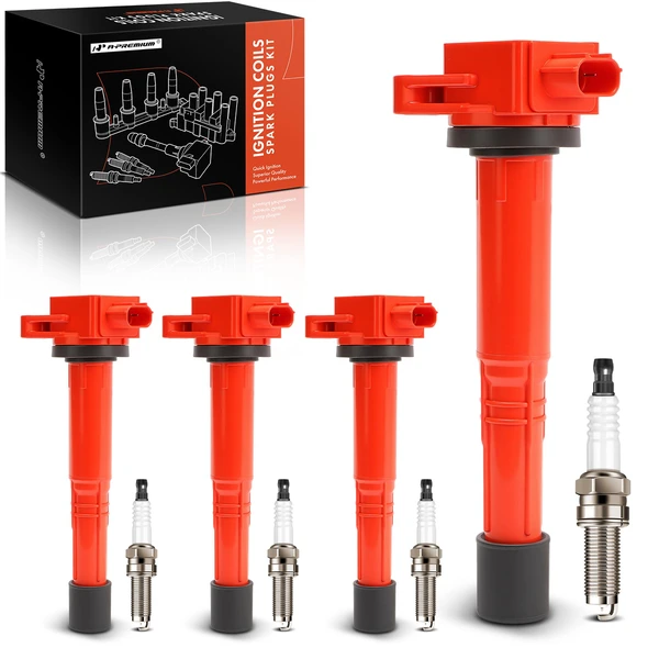 2008-2012 Honda Accord Ignition Coils & Spark Plugs Kits Set of A Set of 8 Iridium Series, 3-Pin Terminal A-Premium APIC1543