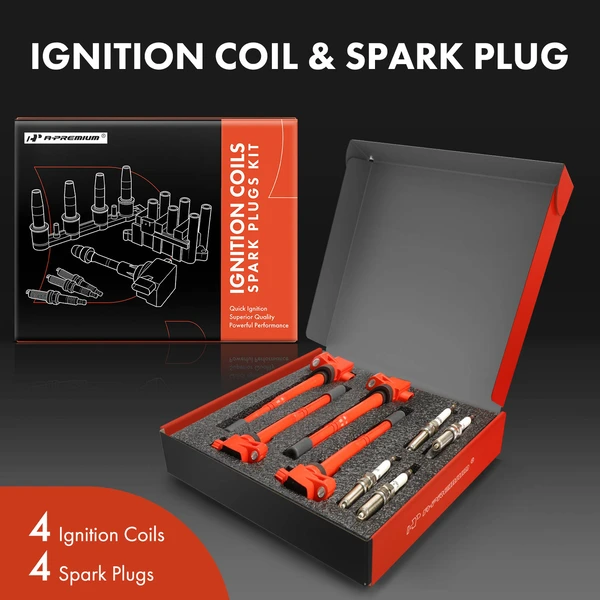 Ignition Coils & Spark Plugs Kits Set of 8 Iridium Series, 3-Pin Terminal A-Premium APIC1543