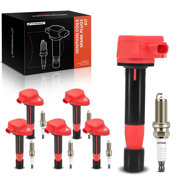 Ignition Coil and Spark Plug Kit Set of A Set of 12 Double Iridium Series, 3-Blade Terminal A-Premium APIC1119