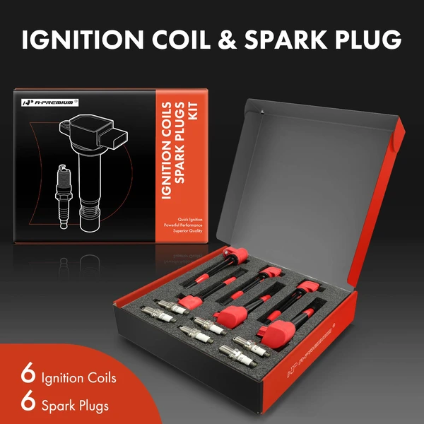 Ignition Coil and Spark Plug Kit Set of A Set of 12 Double Iridium Series, 3-Blade Terminal A-Premium APIC1119