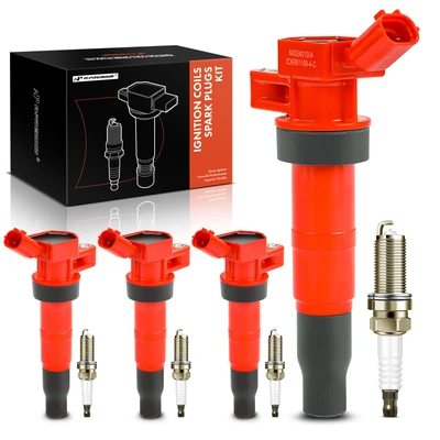 4 Pcs Ignition Coils & 4 Pcs Double Iridium Spark Plug Kits