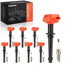 8 Pcs Red Ignition Coil & 8 Pcs Iridium Spark Plug