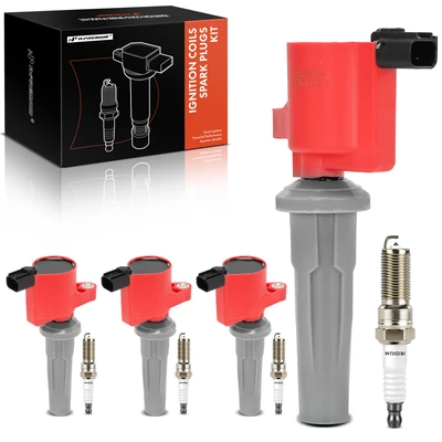 4 Pcs Ignition Coils & 4 Pcs Double Iridium Spark Plug Kits