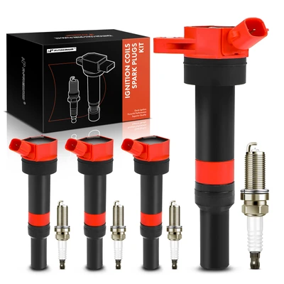 4 Pcs Ignition Coils & 4 Pcs Double Iridium Spark Plug Kits