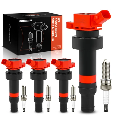 4 Pcs Ignition Coils & 4 Pcs Double Iridium Spark Plug Kits