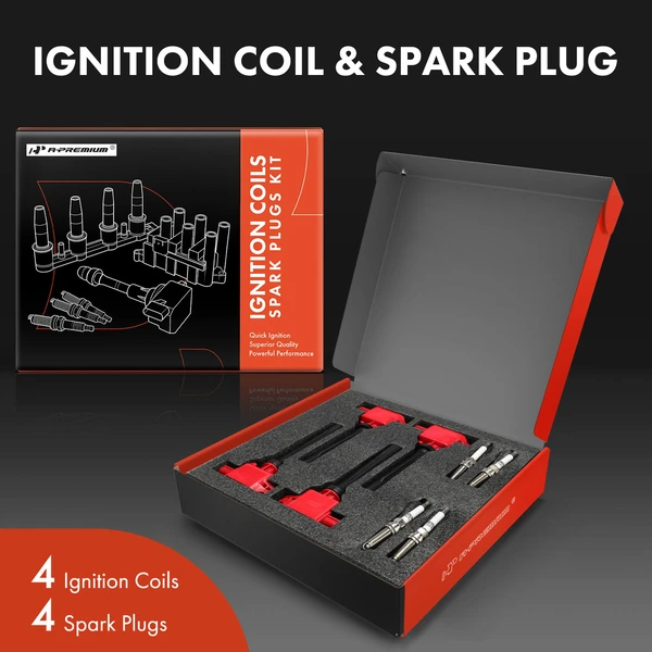 Ignition Coils & Spark Plugs Kits Set of A Set of 8 Iridium Series, 4-Blade Terminal A-Premium APIC1406
