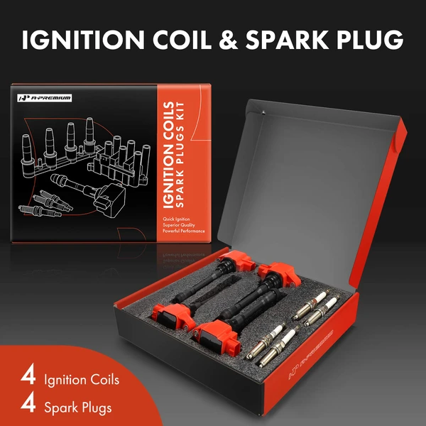 Ignition Coils & Spark Plugs Kits Set of A Set of 8 Iridium Series, 3-Blade Terminal A-Premium APIC1547