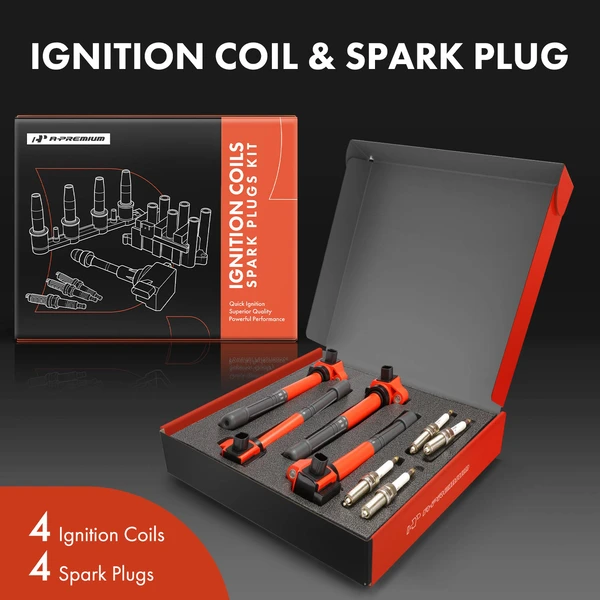 Ignition Coils & Spark Plugs Kits Set of 8 Iridium Series, 3-Pin Terminal A-Premium APIC1550