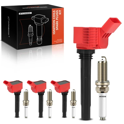 4 Pcs Ignition Coils & 4 Pcs Iridium & Platinum Spark Plug Kits