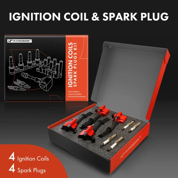 Ignition Coils & Spark Plugs Kits Set of A Set of 8 Iridium Series, 4-Pin Terminal A-Premium APIC1411