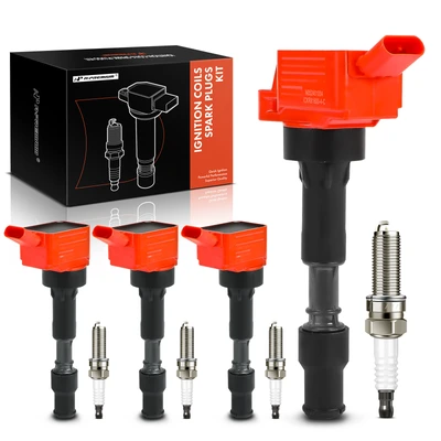 4 Pcs Ignition Coils & 4 Pcs Double Iridium Spark Plug Kits
