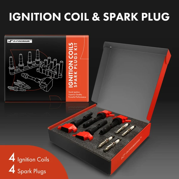 Ignition Coils & Spark Set of A Set of 8 Iridium Series, 4-Pin Terminal A-Premium APIC1413