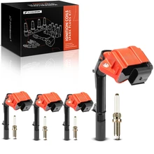 4 Pcs Red Ignition Coil & 4 Pcs Iridium Spark Plug Kit