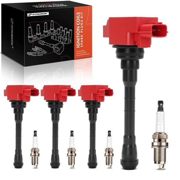2019-2021 Nissan Altima Ignition Coils & Spark Plugs Kits Set of A Set of 8 Iridium & Platinum Series, 3-Blade Terminal A-Premium APIC1415