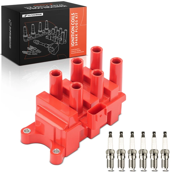 2001-2006 Ford Taurus Ignition Coils & Spark Plugs Kits Set of A Set of 7 Iridium Series, 4-Blade Terminal A-Premium APIC1535