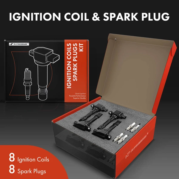 Ignition Coil and Spark Plug Kit Set of 16 Iridium Series, 3-Blade Terminal A-Premium APIC0783
