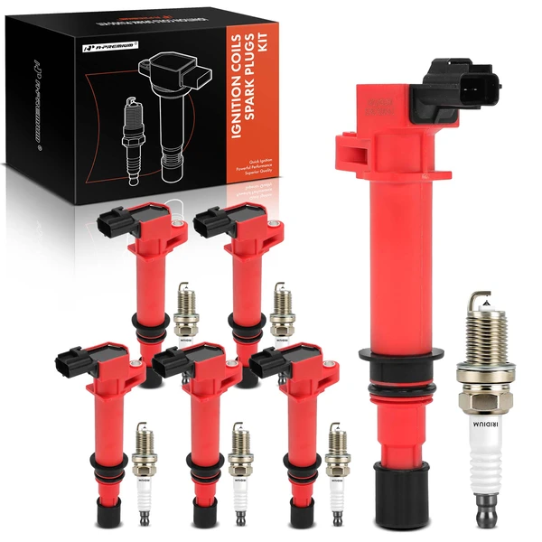 2002-2004 Jeep Grand Cherokee Ignition Coil and Spark Plug Kit Set of 16 Double Iridium Series, 2-Blade Terminal A-Premium APIC1185