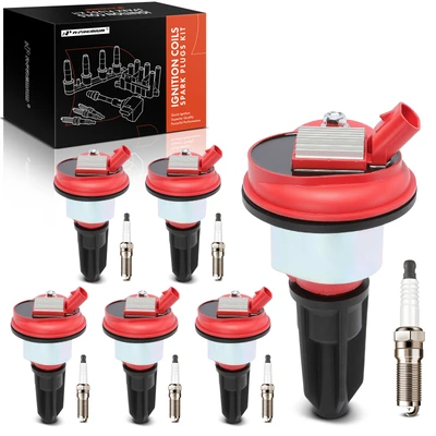 6 Pcs Red Ignition Coil & 6 Pcs Iridium Spark Plug Kit