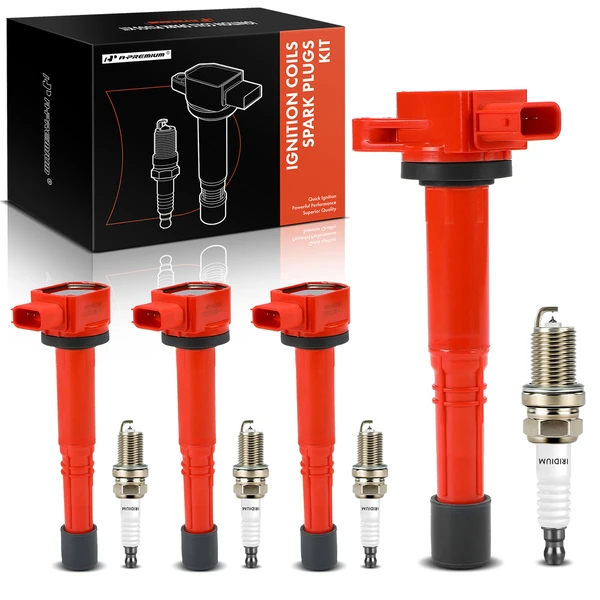 2003-2007 Honda Accord Ignition Coil and Spark Plug Kit Set of A Set of 8 Iridium & Platinum Series, 3-Blade Terminal A-Premium APIC1186