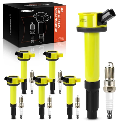 6 Pcs Ignition Coils & 6 Pcs Double Iridium Spark Plug Kits