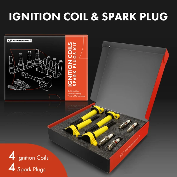 Ignition Coils & Spark Set of A Set of 8 Iridium Series, 4-Blade Terminal A-Premium APIC1421