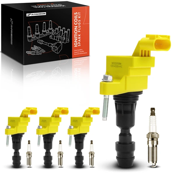 Ignition Coil Pack Set of 8 Iridium Series, 4-Blade Terminal A-Premium APIC1566