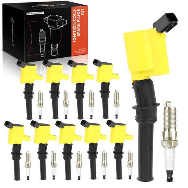 1999-2004 Ford F-450 Super Duty Ignition Coil and Spark Plug Kit Set of A Set of 20 Double Iridium Series, 2-Blade Terminal A-Premium APIC1025