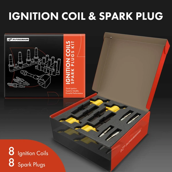 Ignition Coil Pack Set of 16 Iridium Series, 2-Pin Terminal A-Premium APIC1423