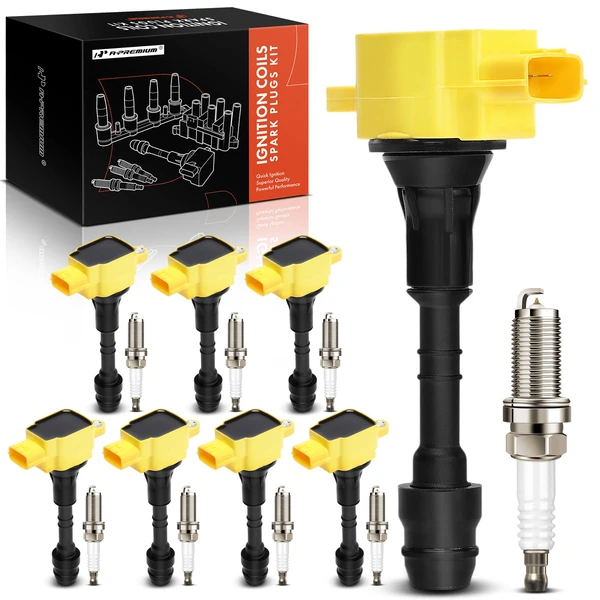 Ignition Coil & Iridium Spark Plug Kit Set of 16, 3-Blade Terminal A-Premium APIC1424