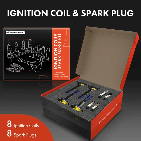 Ignition Coils & Spark Plugs Kits Set of 16 Iridium Series, 4-Blade Terminal A-Premium APIC1425