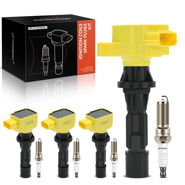 2009-2010 2012-2013 Mazda 3 Sport Ignition Coil and Spark Plug Kit Set of A Set of 8 Iridium Series, 3-Blade Terminal A-Premium APIC1127