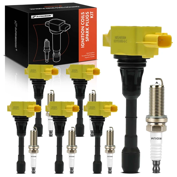 2011-2017 Nissan Quest Ignition Coil and Spark Plug Kit Set of A Set of 12 Iridium Series, 3-Blade Terminal A-Premium APIC1206
