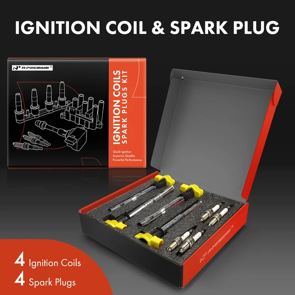 Ignition Coil Pack Set of 8 Iridium Series, 4-Blade Terminal A-Premium APIC1570