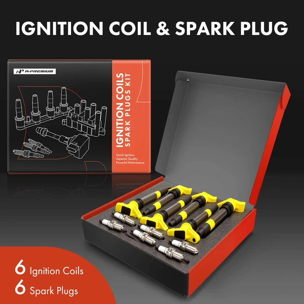 Ignition Coil Pack Set of 12 Iridium Series, 4-Blade Terminal A-Premium APIC1426