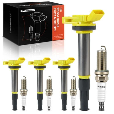 4 Pcs Ignition Coils & 4 Pcs Iridium & Platinum Spark Plug Kits