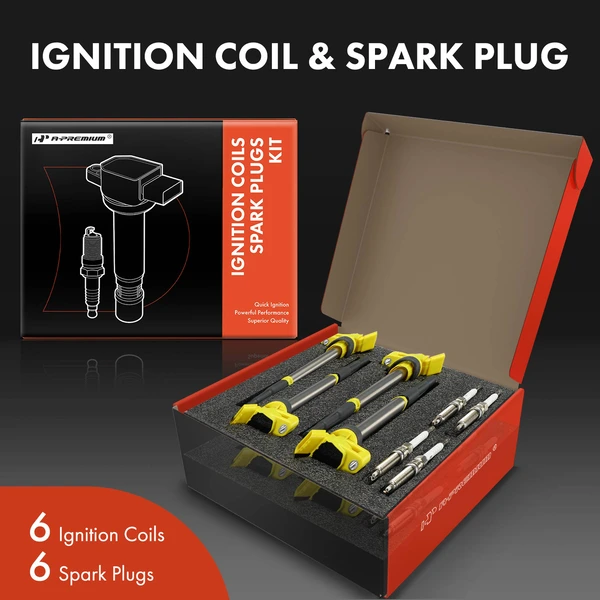 Ignition Coil and Spark Plug Kit Set of 4 Iridium & Platinum Series, 4-Blade Terminal A-Premium APIC1211
