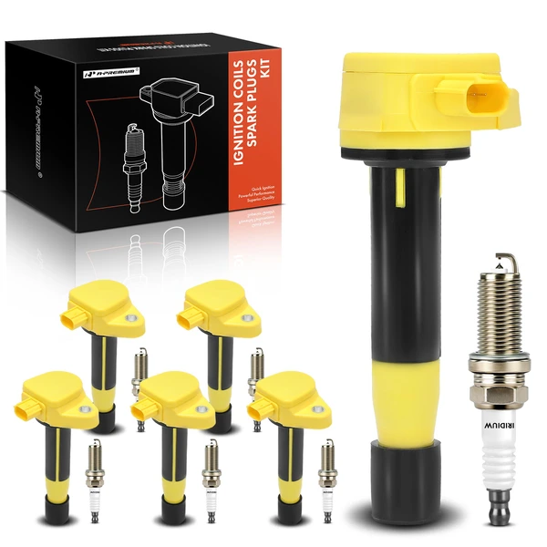 2008-2017 Honda Odyssey Ignition Coil and Spark Plug Kit Set of A Set of 12 Double Iridium Series, 3-Blade Terminal A-Premium APIC1128