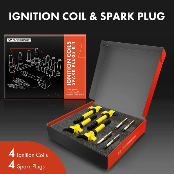 Ignition Coils & Spark Set of A Set of 8 Iridium Series, 2-Blade Terminal A-Premium APIC1428